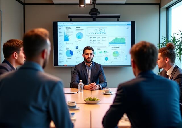 측지 컨설팅 팀이 회의하는 모습